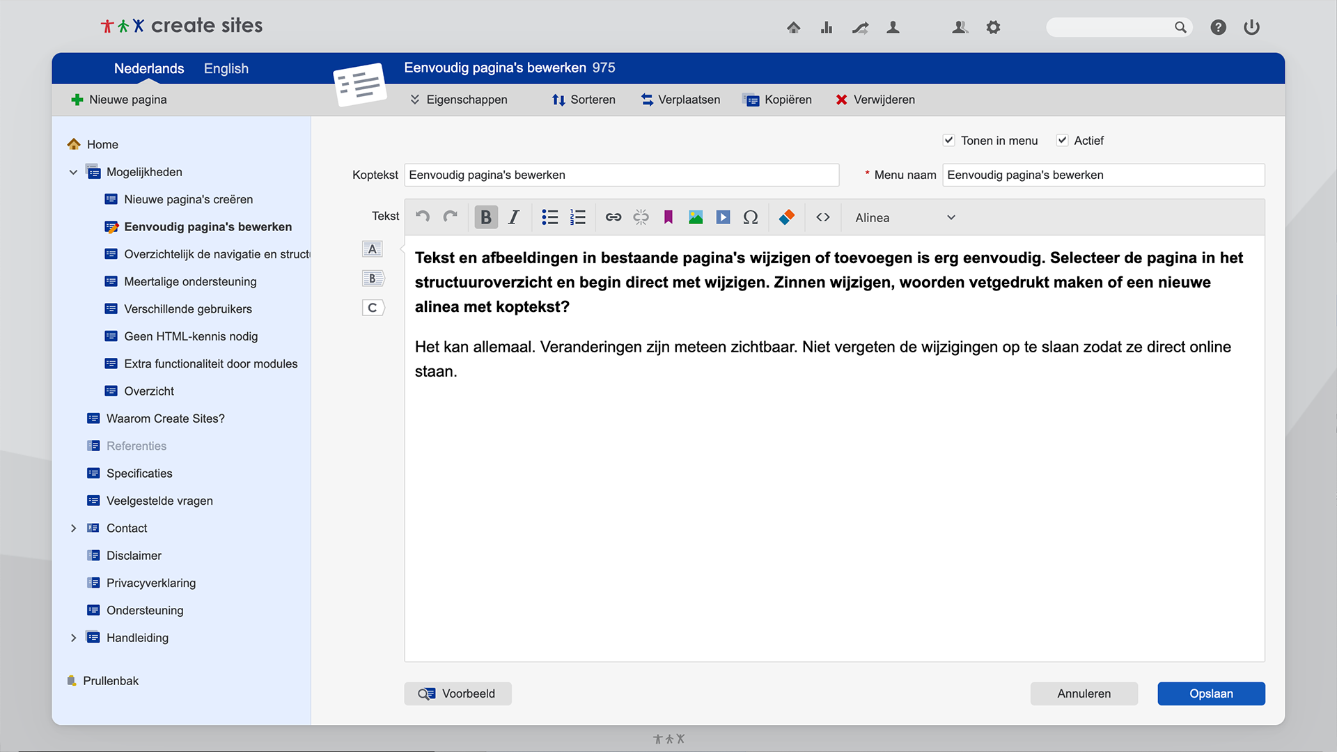 Website aanpassen voor iedereen:  Create Sites. / 1