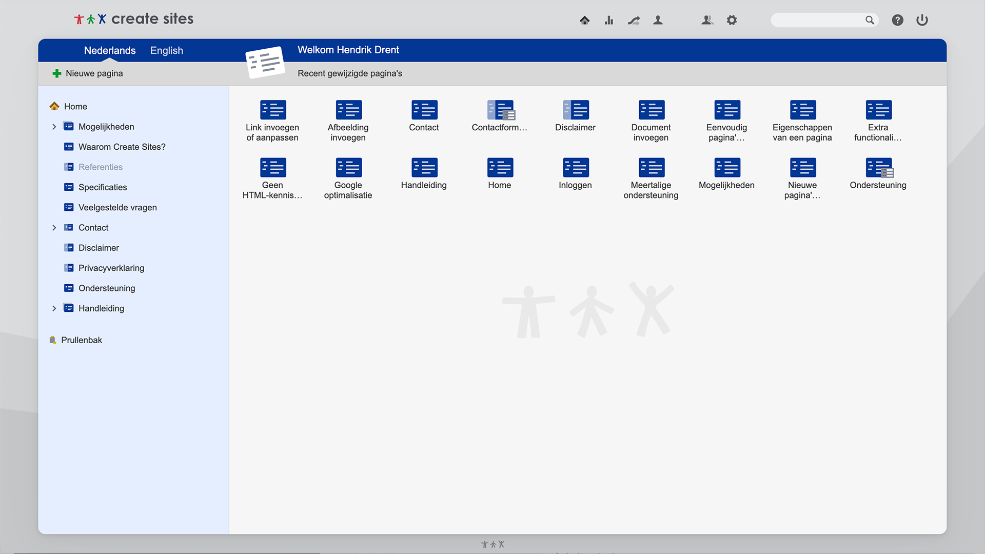 Website aanpassen voor iedereen:  Create Sites. / 0