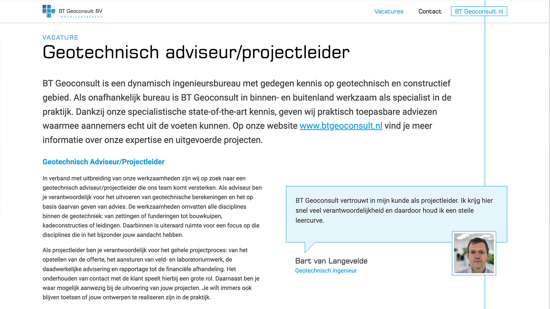 Website voor BT Geoconsult / 7